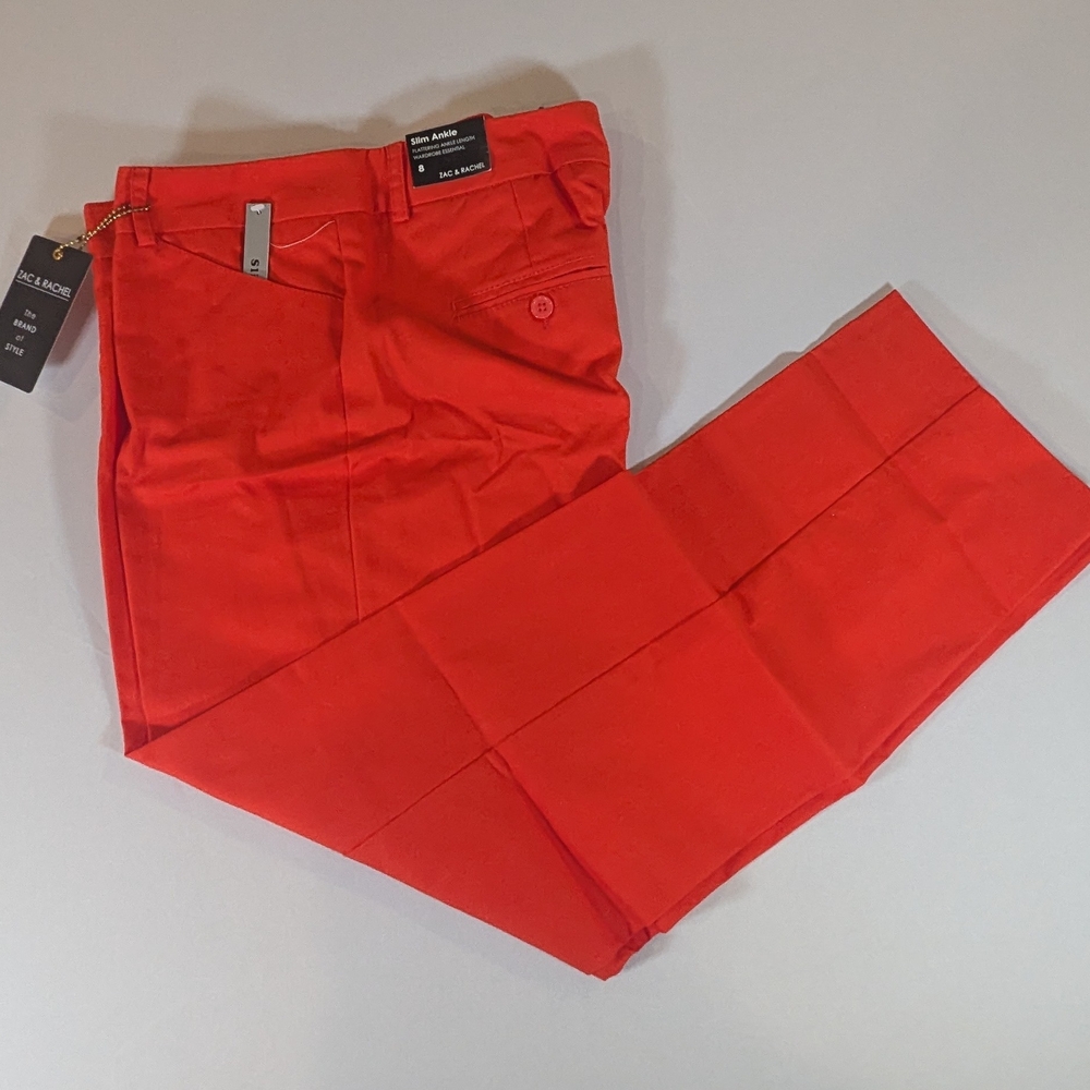 Zac & Rachel Women's Vibrant Red/ Orange Cropped Pants